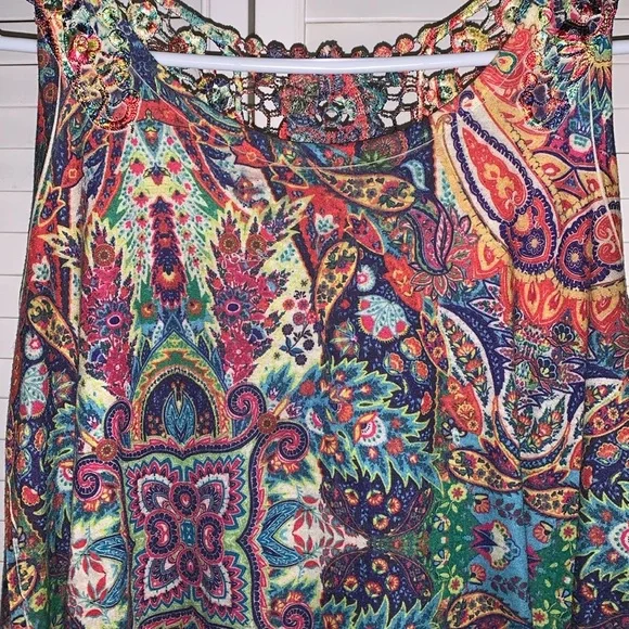 Seventh avenue vintage Paisley tunic Tank Top - Picture 3 of 8